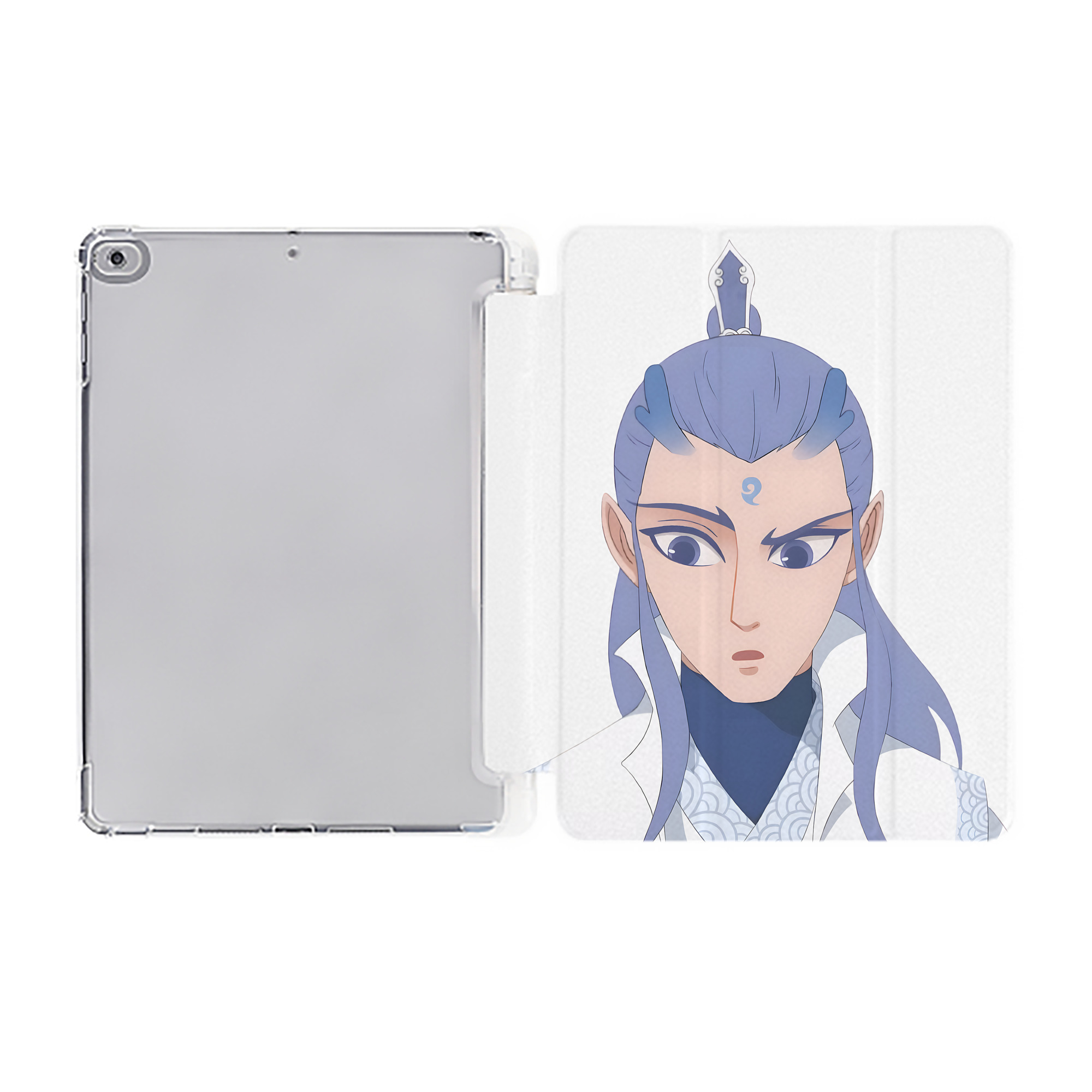 （画像用） Ne Zha 2 ナタ 魔童の大暴れ IPad ケース ペン収納付き 三つ折りスタンド PUレザー×シリコン 対応機種9.5/10.5/10.9インチ